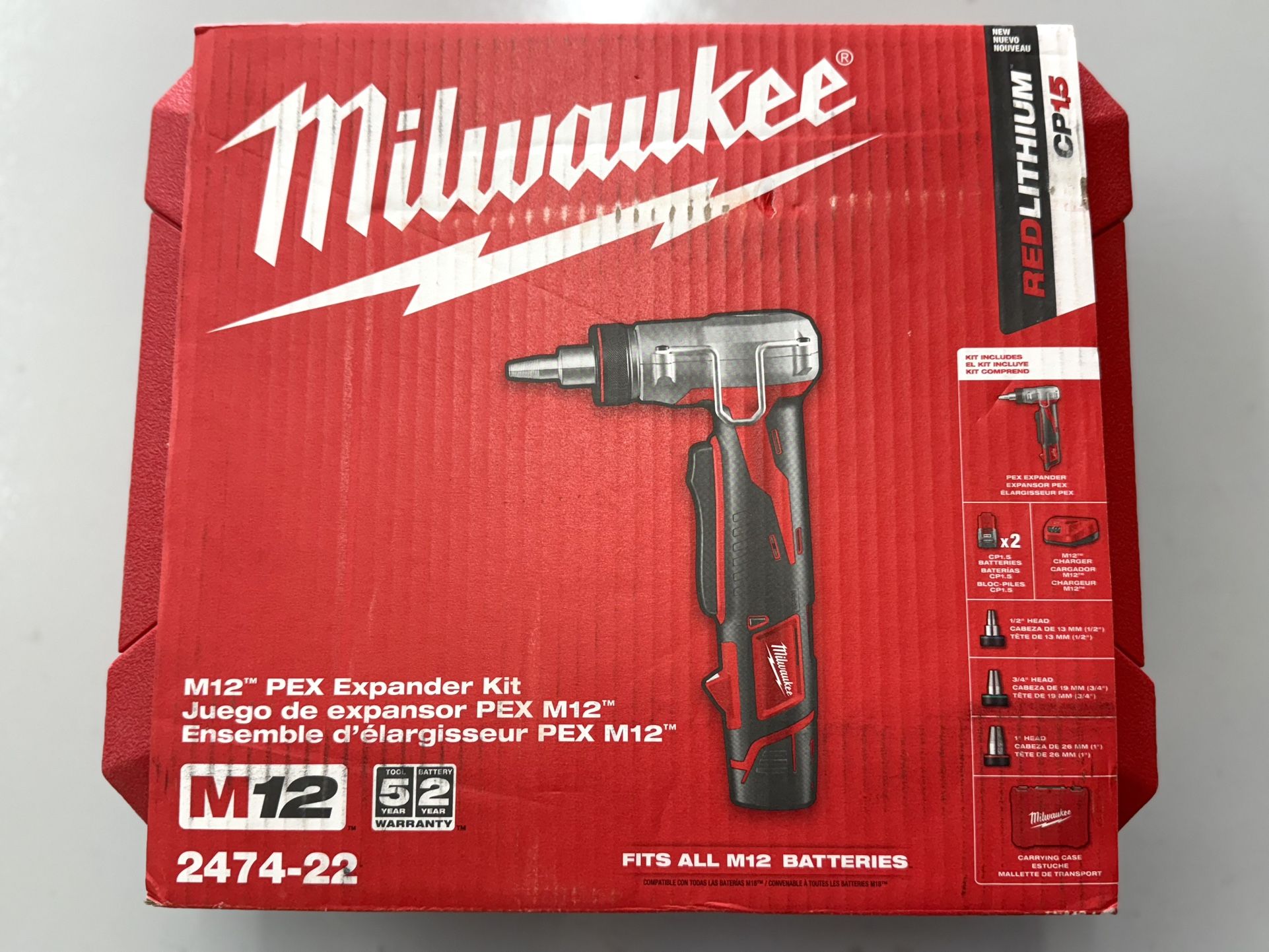 NEW! Milwaukee 2474-22 M12 ProPEX Expansion Tool Kit