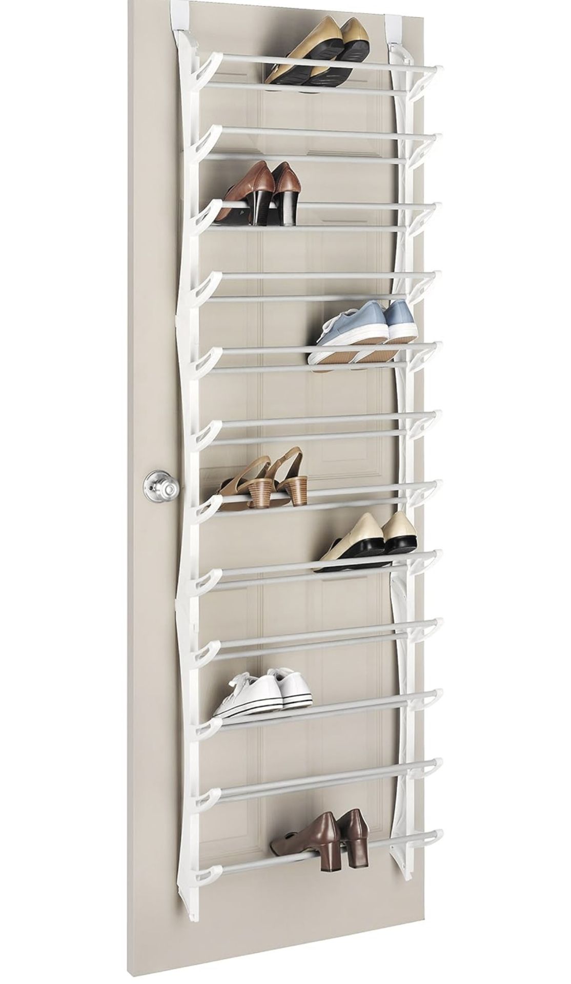 Over the Door Shoe Rack 36 Pair White