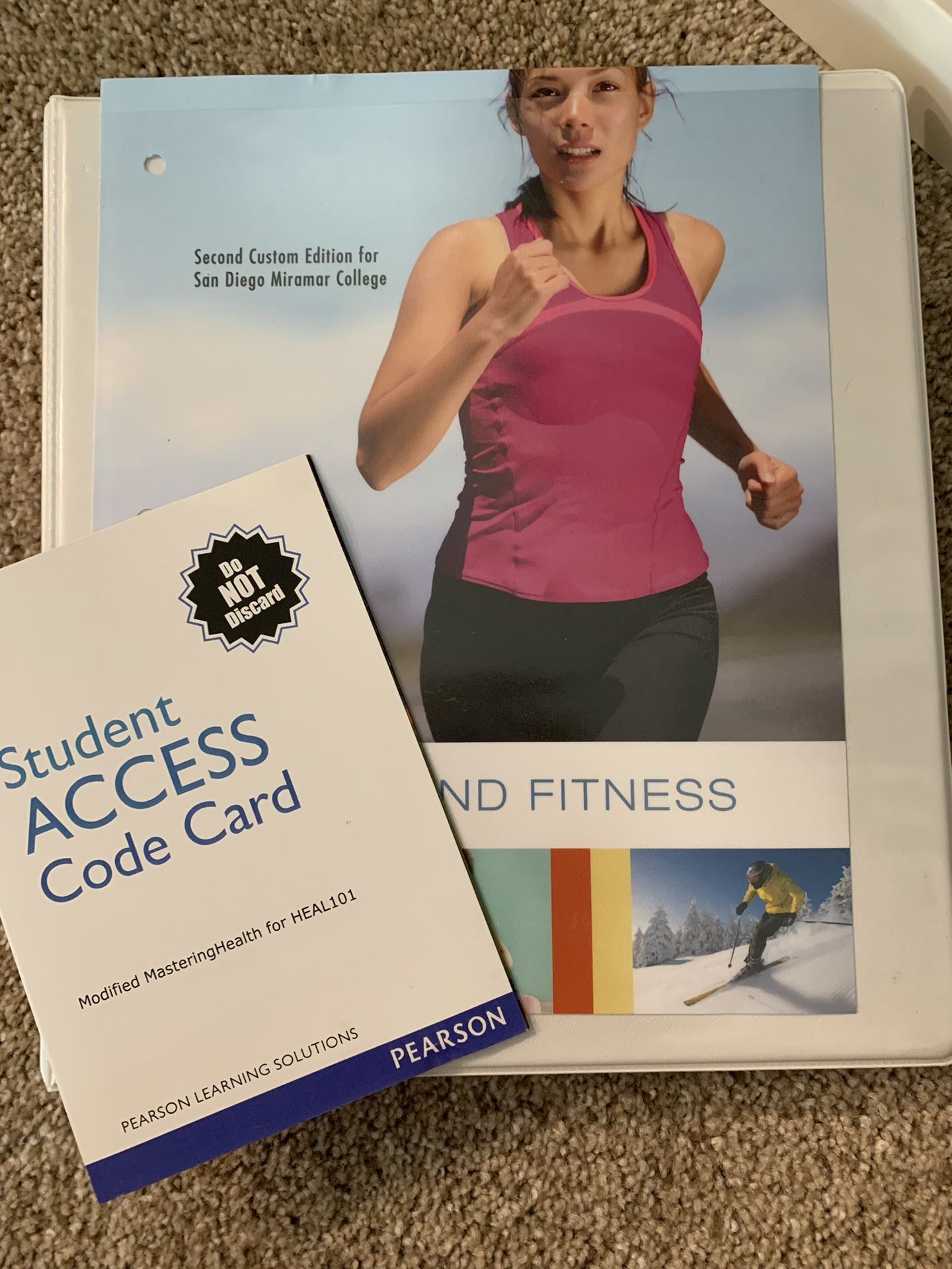 Health and fitness leaflet and student access card for Health 101