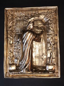 Golden Wood Carved Jesus Wall sculpture