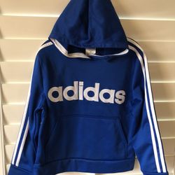 Addidas Pull Over Hoodie Boys Blue/White Size S (8)