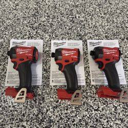 Brand New! Open Box! Milwaukee M18 FUEL 18V Lithium-Ion Brushless Cordless 1/4 in. Hex Impact Drivers