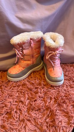 Girls Insulated Fur Snow Boots Size 8