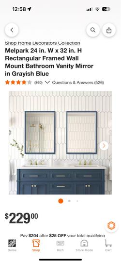 Blue/gray mirror 24”x32”