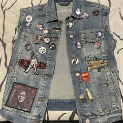 Xs Jean Jacket Pins Included 