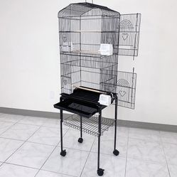 Brand New $60 Bird Cage 60” Tall Standing Parrot Parakeet with Rolling Stand 18x14x60 Inches 
