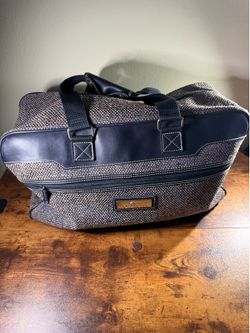 Like new Vintage 1980s Jordache Brown Tweed Travel Case Carry On Travel Bag