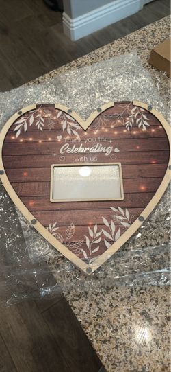 Heart-Shaped Wedding Guest Sign Board