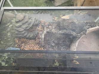 Loaded Herp Habitat W/accesories, Scenery, Caves, Pond, etc-Temperature Controlled Heated Substrate. 45 Gallon 18”x36”x16”h. Secure Lock Screen cano