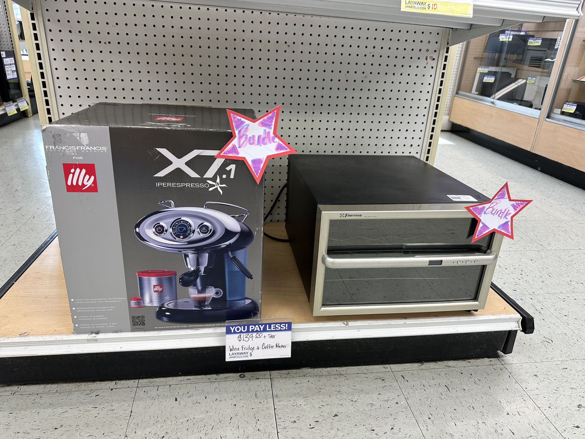 Coffee Maker And Wine Fridge Combo