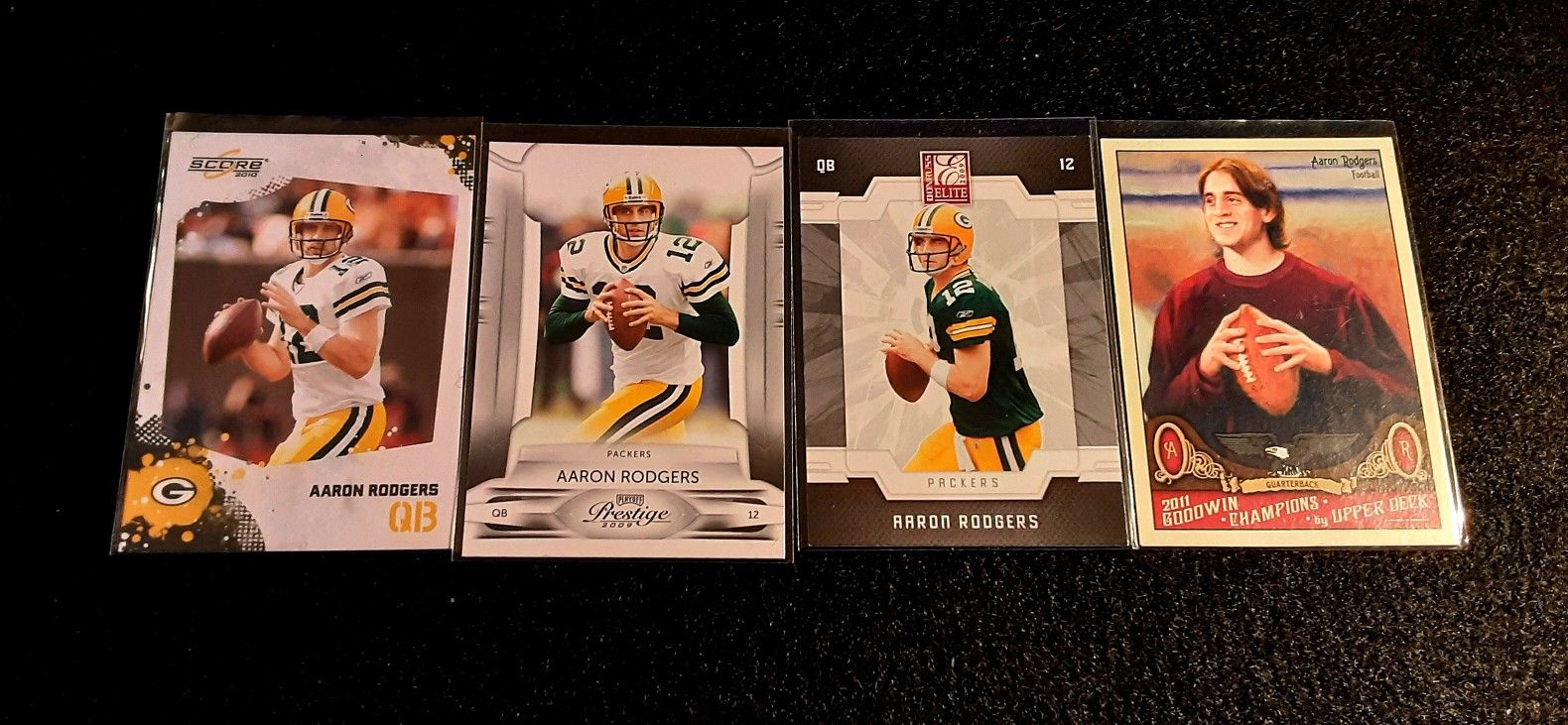 Aaron Rodgers Lot Of 4 Cards 2009-2011 NFL PACKERS/STEELERS