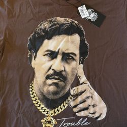 Pablo Escobar Trouble Maker Club T-Shirt Size L Brown