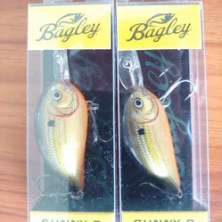 2 Packs Bagley Sunny B 05 SB05-GSD Fishing Lures - Crankbaits - NOS - Discontinued