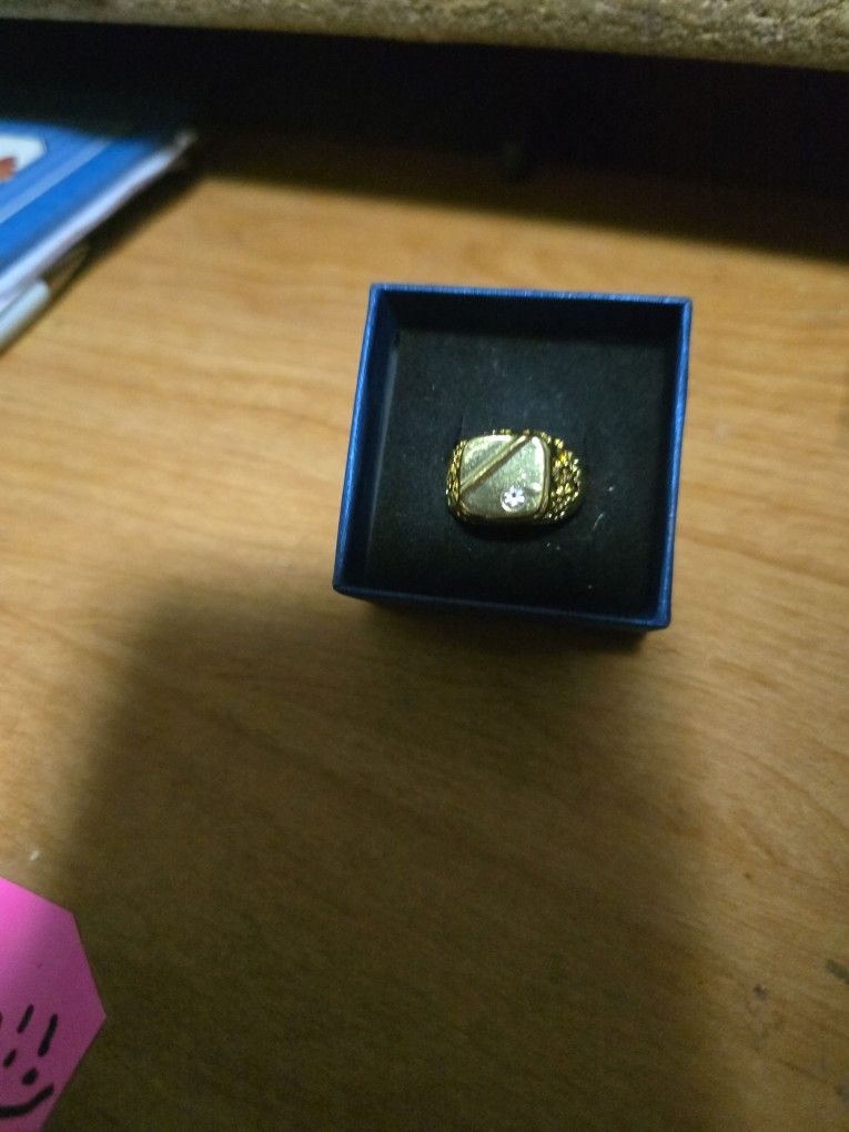 Men's Size 12 Gold Stainless Steel Ring