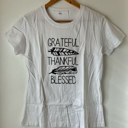 Grateful Thankful Blessed Shirt, XL