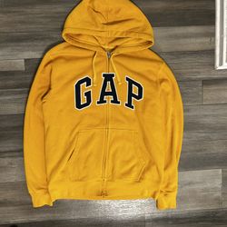 Yellow Gap zip up hoodie 