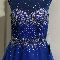 Women Size 12 Royal Blue Prom/Party Dress Embellished.