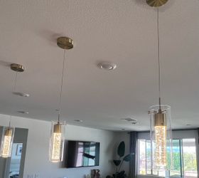 $100.  Kitchen or bath,  LED pendant lights set of 3  dimmable.