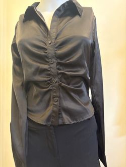 Black long sleeve with buttons size small worn once $10