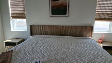Wood Fluted Bed Headboard