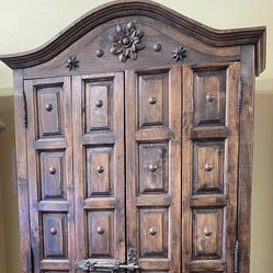 Teak Mediterranean 44” Armoire Chest 