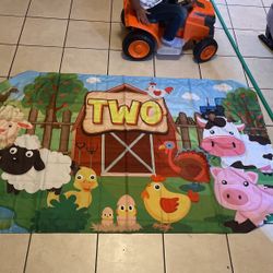 Farm animals 2 year old birthday banner