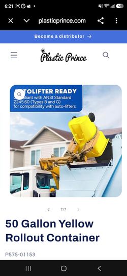 50 Gallon Yellow Rollout Container
