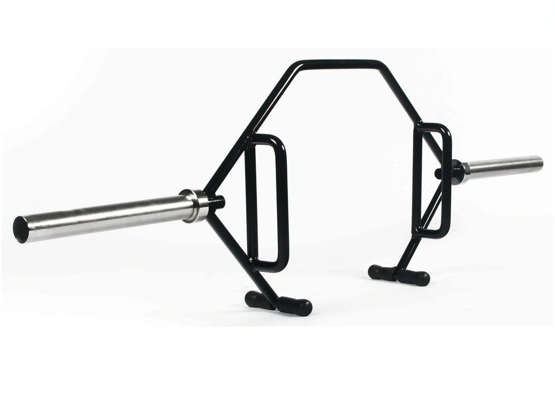 Fitvids Olympic 2-Inch Hex Weight Lifting Trap Bar with Long and Rotating Sleeves, 1000 lb Capacity