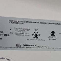 Whirlpool Frig ( white)