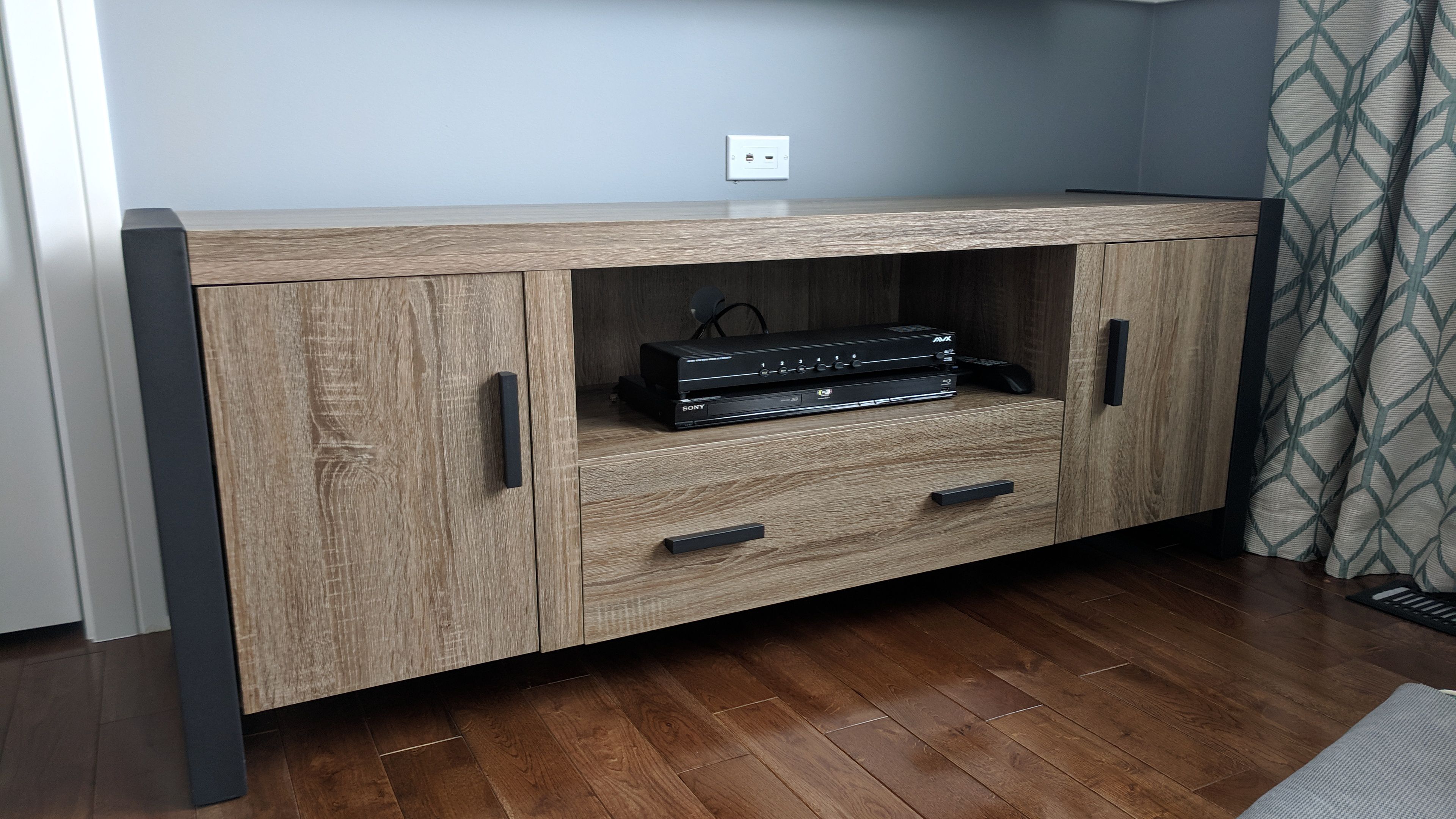 60" Wood Media TV Stand Storage Console