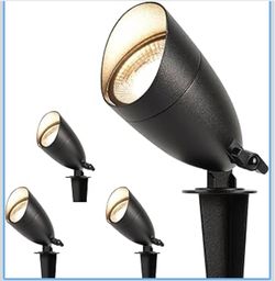 LUTEC 12V Low Voltage Landscape Lighting, Die-cast Aluminum Spot Lights with Connectors, IP65 Waterproof Outdoor Landscape Spotlights, 5W 550LM Warm W