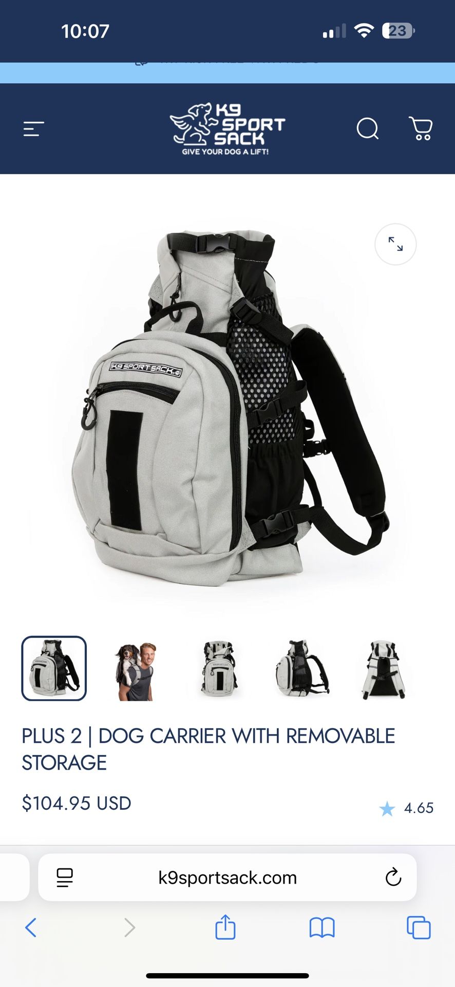Large Dog Back Pack 