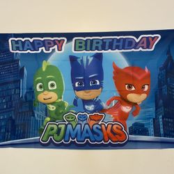 Pj mask Birthday Banner