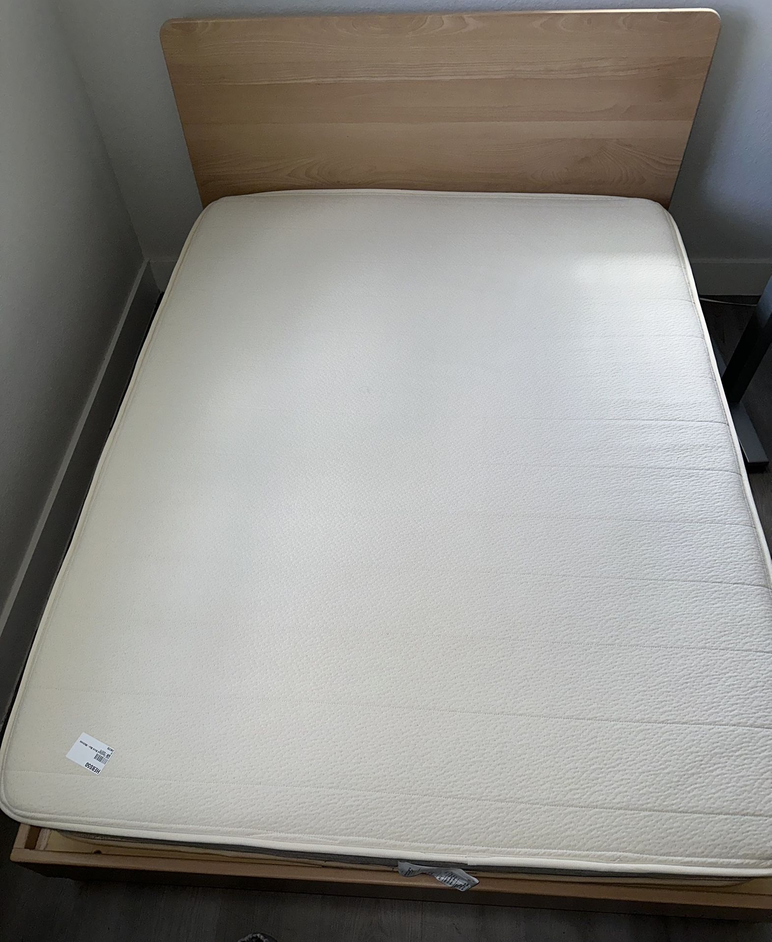 Organic Non Toxic Birch Queen Mattress & Avocado Green bed frame