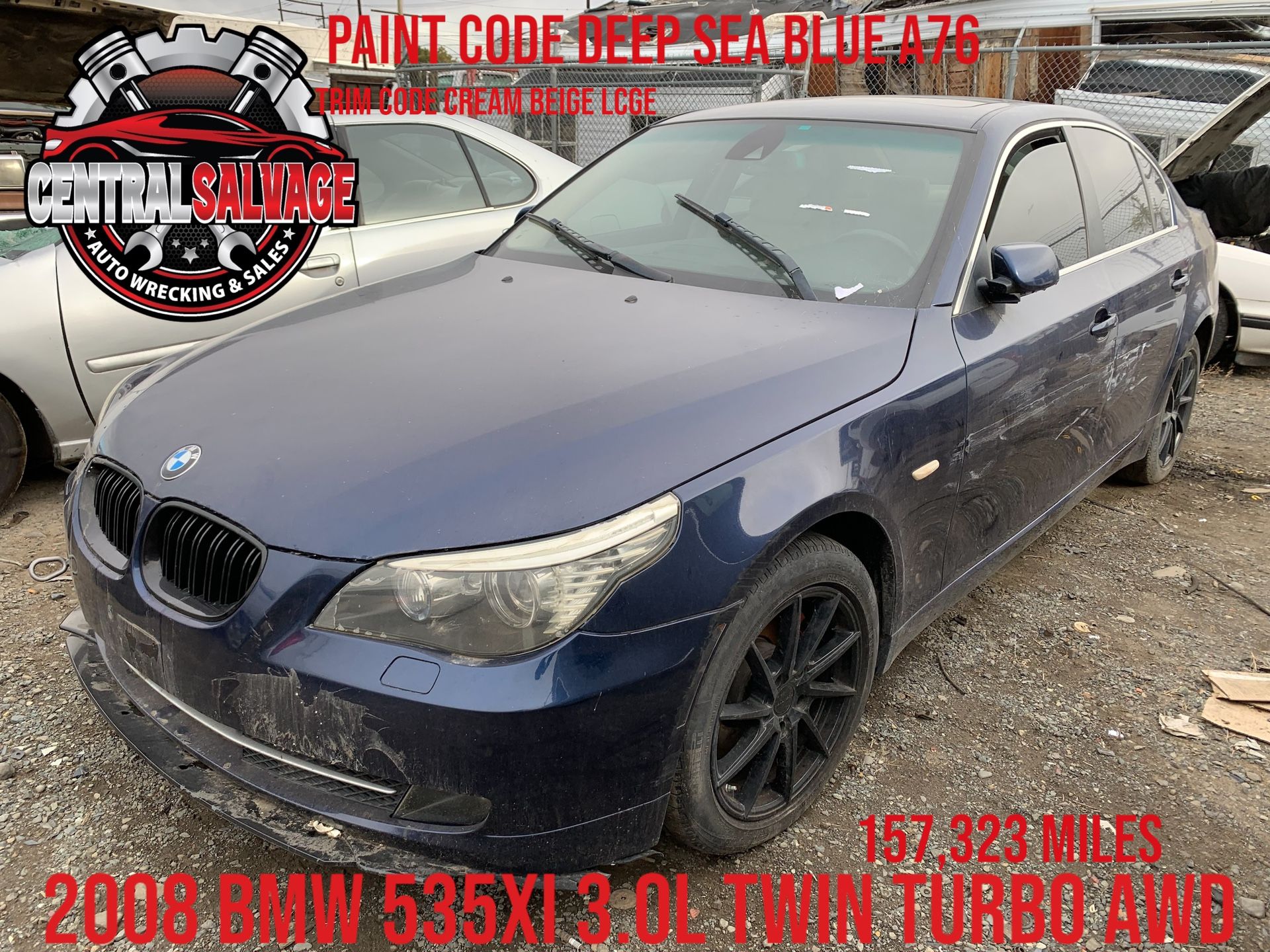 2008 BMW 535 XI 3.0L AWD Partout For Parts Only (509) Is Area Code 