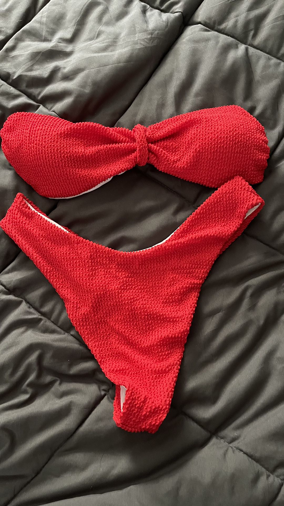 Brand New Red Strapless Bikini Size Large