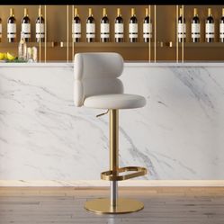 Swivel Bar stool, velvet beige gold 