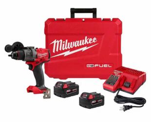 M18 FUEL 18V Lithium-Ion Brushless Cordless 1/2 in. Hammer Drill Driver Kit with Two 5.0 Ah Batteries and Hard Case