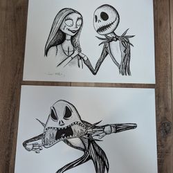 Original Artwork - Nightmare Before Christmas Jack And Sally