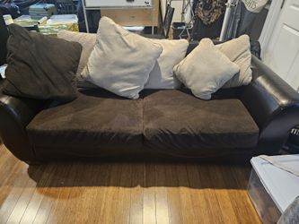Leather and microfiber couch