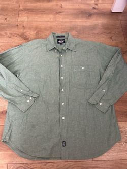 Vintage Dockers by Levi’s Button Up Adult large green Mens long Sleeve 100% Cotton Shirt
