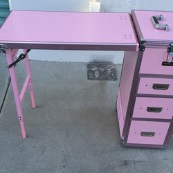 Byootique rolling makeup Table pink