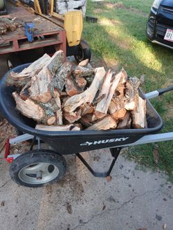 Pecan wood the whole wheelbarrow