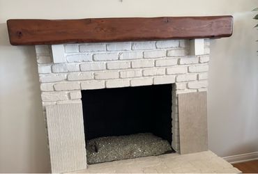 Solid wood, reclaimed mantel, 72” W x 9” D x 7.25”. Beautiful!
