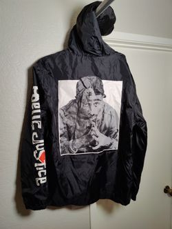 Tupac Poetic justice Windbreaker Jacket Size Large