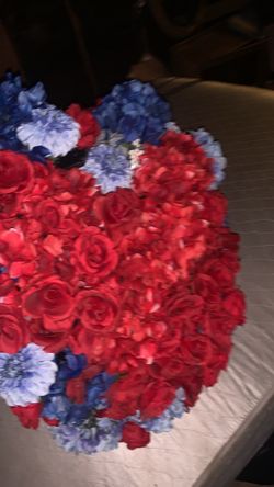 Silk flower heart and cross