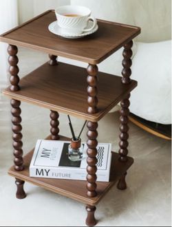 Brand New   LwellDwell   3-Tier Narrow Side Table with Bobbin Legs