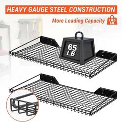Wall Mount Heavy Duty Metal Shelves Mesh Storage Rack for Garage