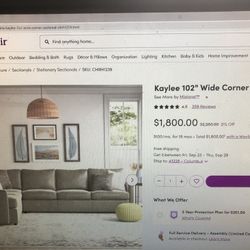 Brand New Right Arm Sofa Still In The Plastic 