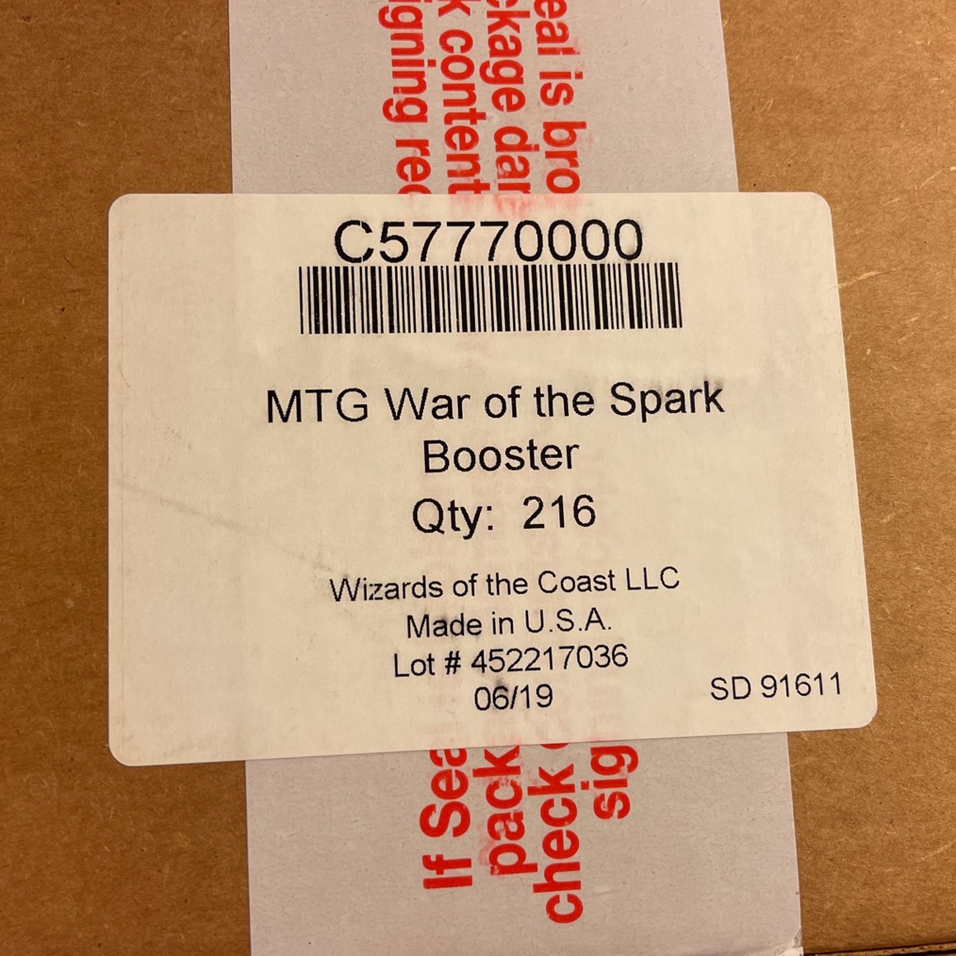 MTG War Of The Spark Booster Case